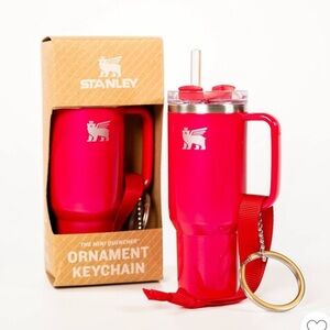 NEW Stanley Water Bottle Keychain Christmas Tree Ornament Red Delicious